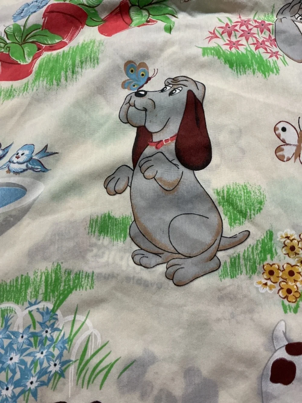 Vintage Tonka Pound Puppies Twin Flat Sheet 1985 Cartoons
